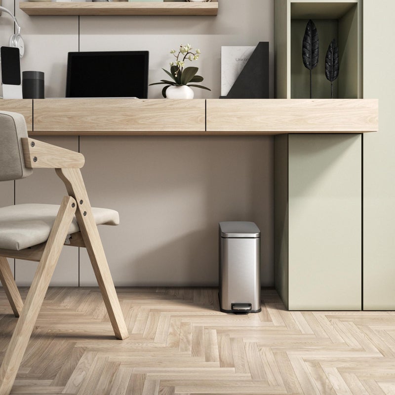 iTouchless SoftStep 3 Gallon Slim Bathroom Step Trash Can with AbsorbX Odor Filter & Removable Inner Bucket, Pedal Stainless Steel Garbage Bin for Bathroom, Bedroom, and Business Office Cubicle - Image 4